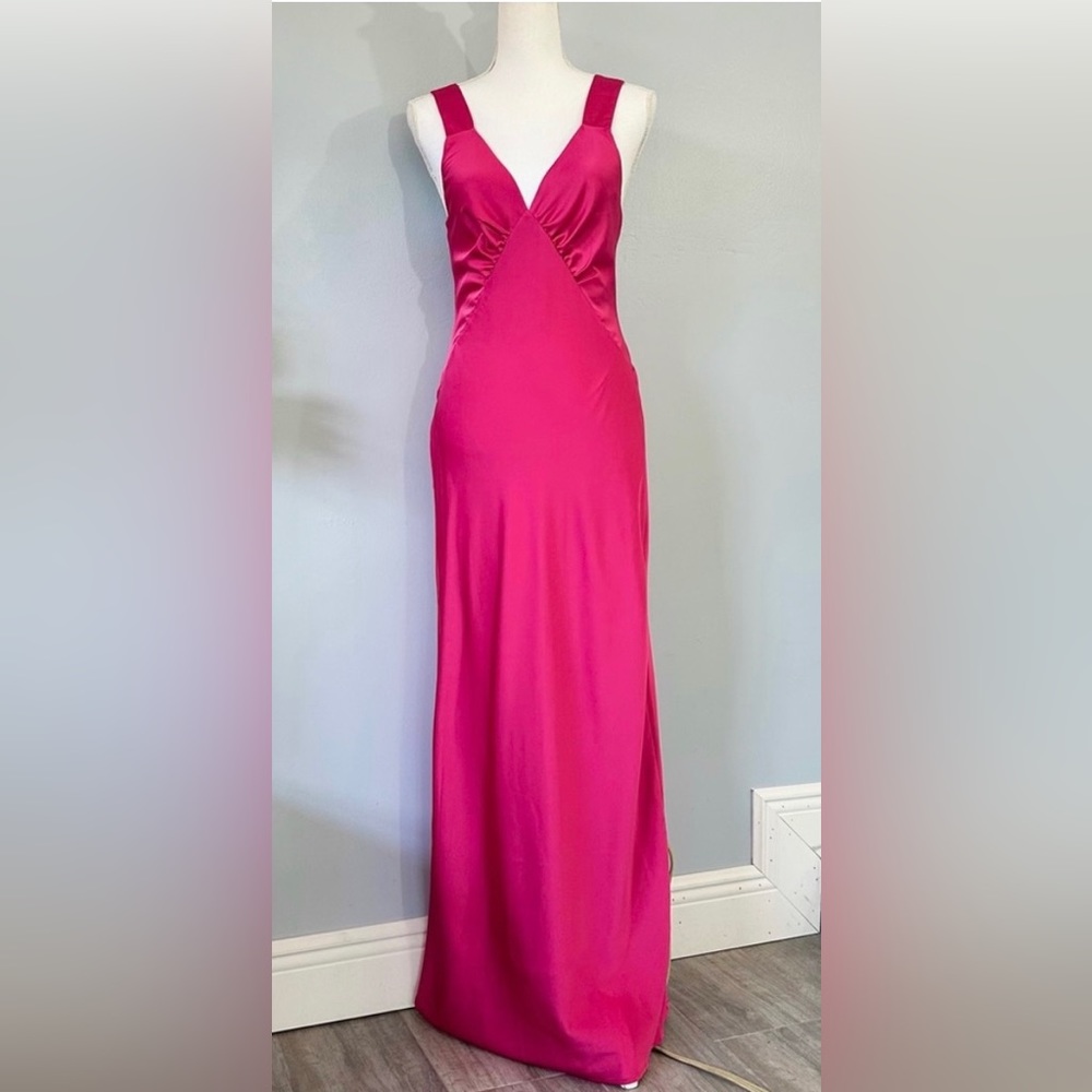 House of Harlow 1960 Pink Satin Long Dress | Women’s small